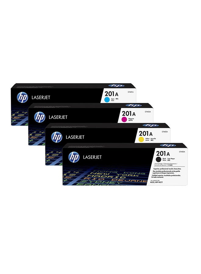Compare 201A Toner Set CF400A, CF401A, CF402A, CF403A Black Cyan Yellow Magenta at KSA Price