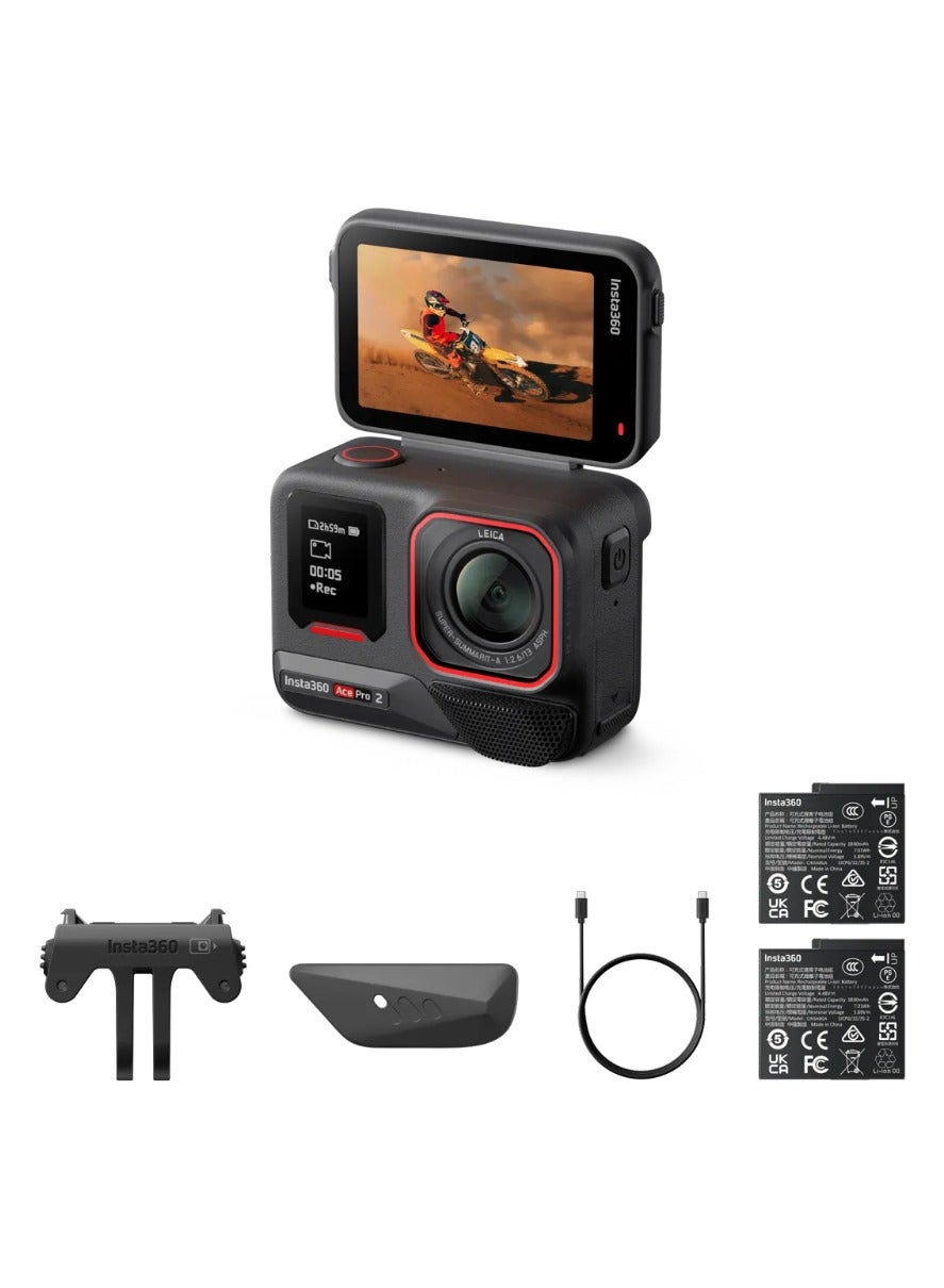 Compare ACE PRO 2 | Dual Battery Bundle | Action Camera, CoEngineered with Leica, 8K AIPowered Ultra HD, Advanced Stabilization, Waterproof Design, Compact and Rugged Design– Black at KSA Price