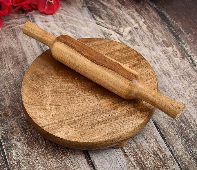 Compare SHOPSIDEX Chakla belan for Kitchen 12Inch Wooden Belan for Home Kitchen chakla belan roti Maker Combo Pack of 2 Chakla 10 in Wooden Belan 12 in SizeRolling PinRoti Maker Solid Wood chakla belan at KSA Price