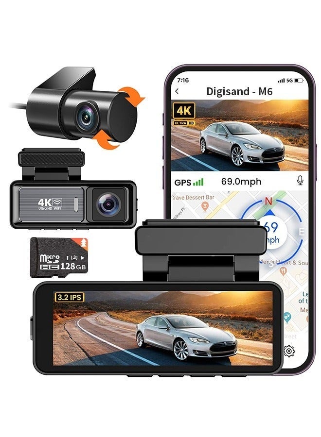 UHD 4K Dash Camera For Car - Front…