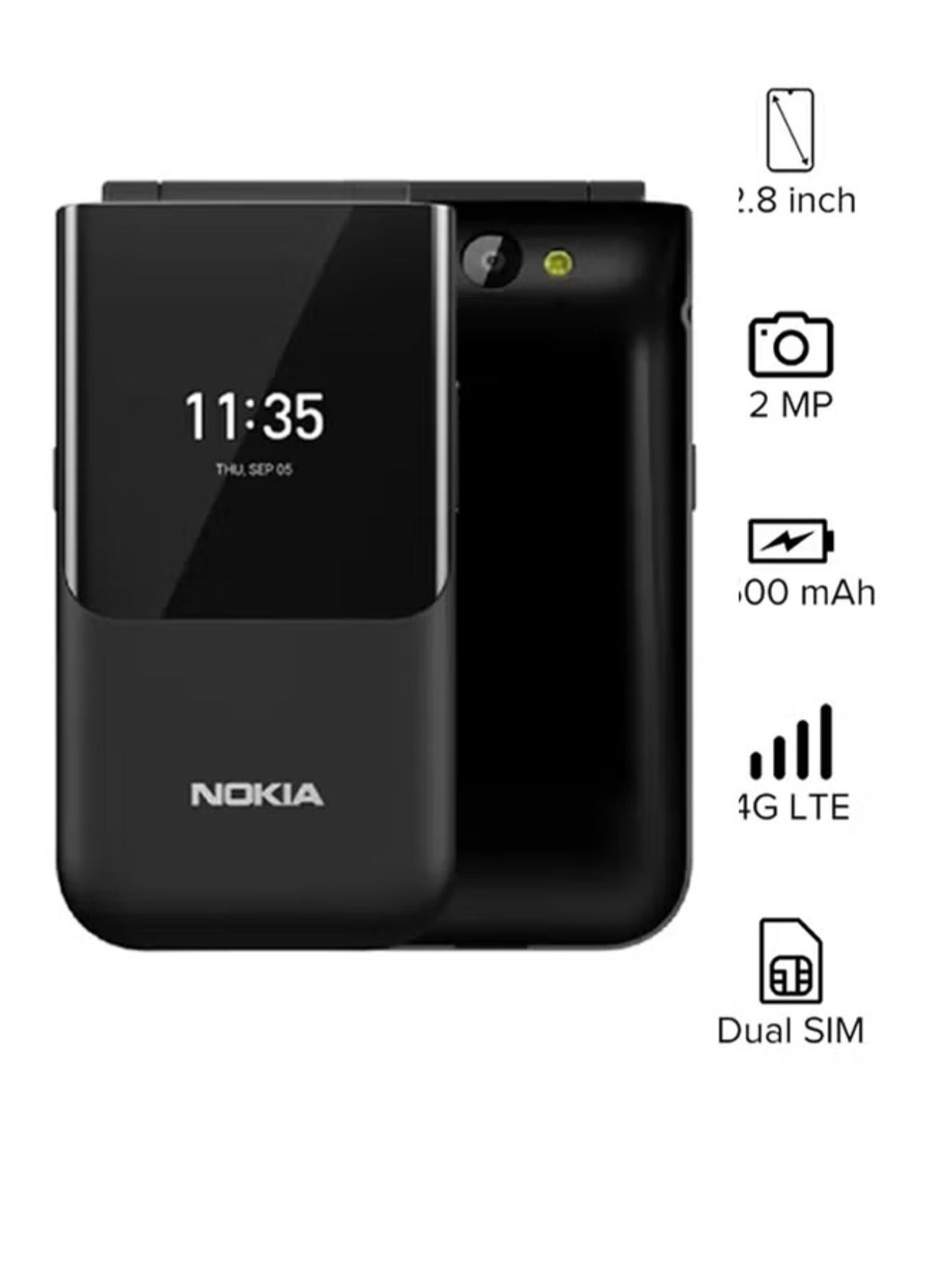 Compare Mobile 2720 Flip Dual Sim Black Color 16MB at KSA Price