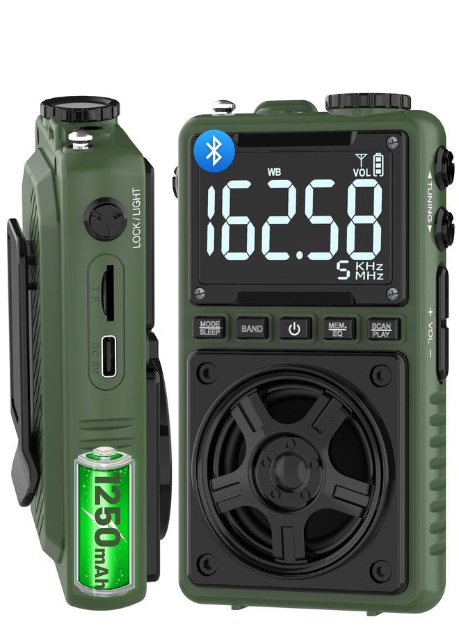 Compare Bluetooth AM FM Shortwave Radio with NOAA Weather Alert,1250mAh Rechargeable Portable Pocket Radio with Best Reception,5W Big Speaker, Digital Tuner and Earphone,Support SD Card and USB MP3 Player at KSA Price