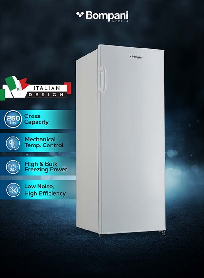 Upright Freezer 250L Gross / 172L Net, Single Door,…
