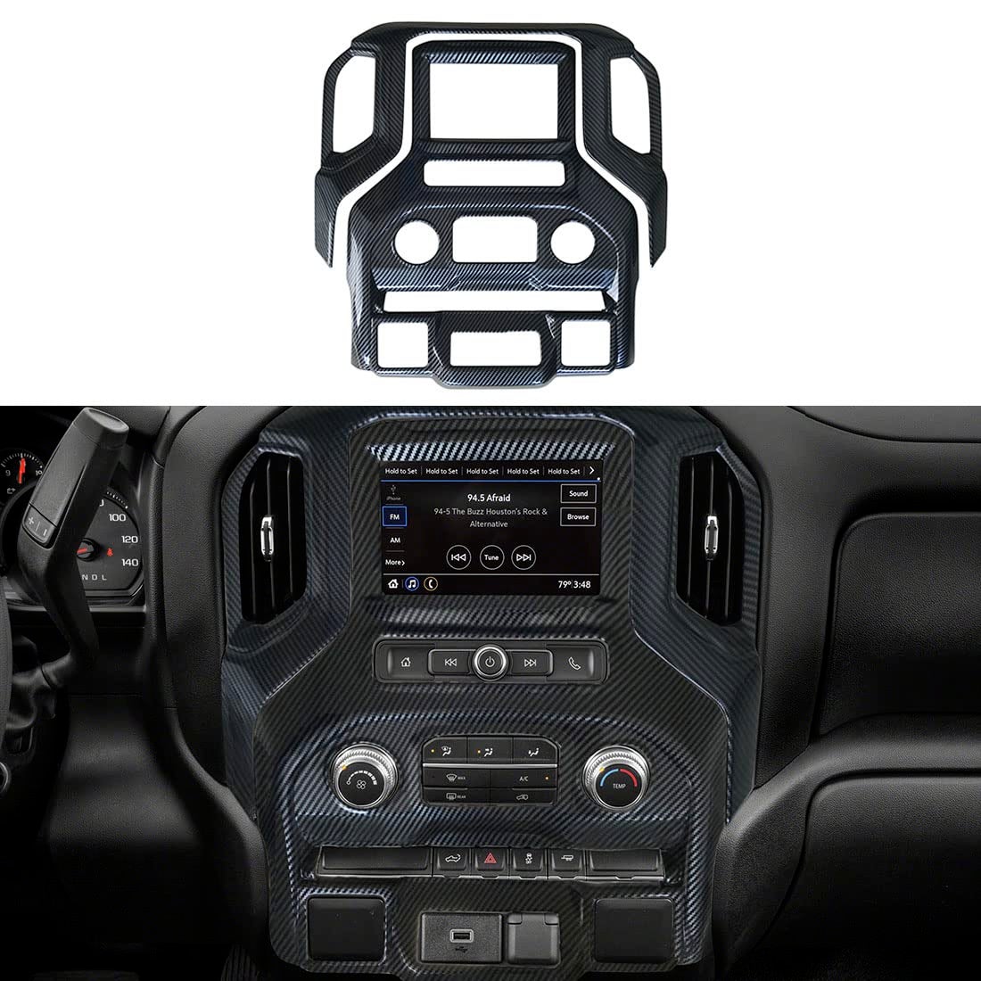Compare ruihe Carbon Fiber Color Radio  Navigation Control Panel Cover Trim for 20192025 GMC SierraChevy Silverado 150025003500  ABS Plastic Dash Frame UpgradeLow Version at KSA Price