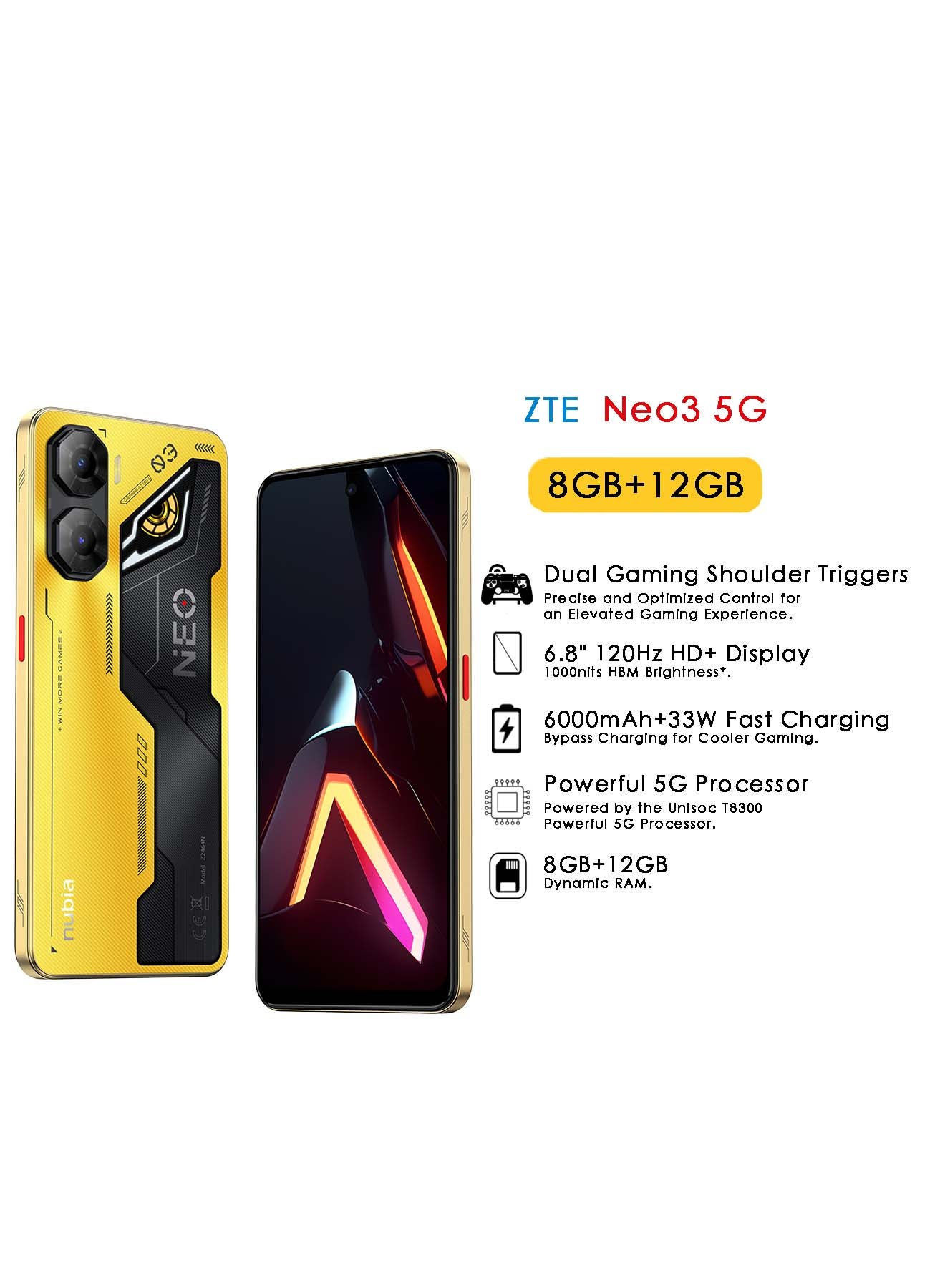 Compare Neo 3 Dual SIM Titanium Gold 8GB RAM 256GB 5G  International Version at KSA Price