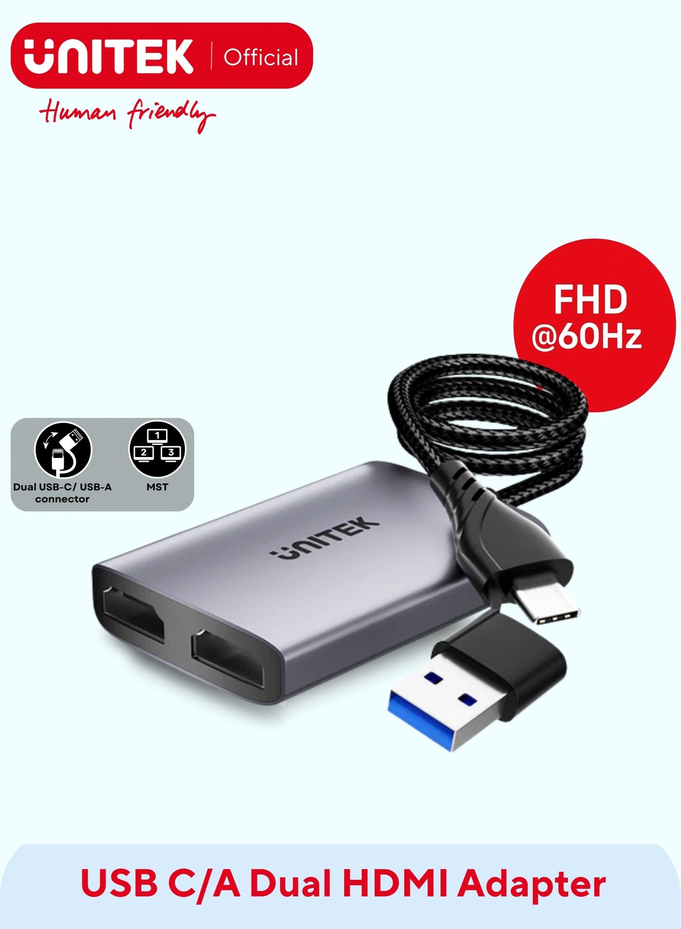 USB C/A to Dual HDMI Adapter for Windows…