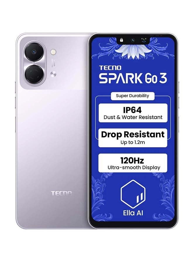 Spark Go 3 4G 64GB 4GB RAM Aurora Purple…