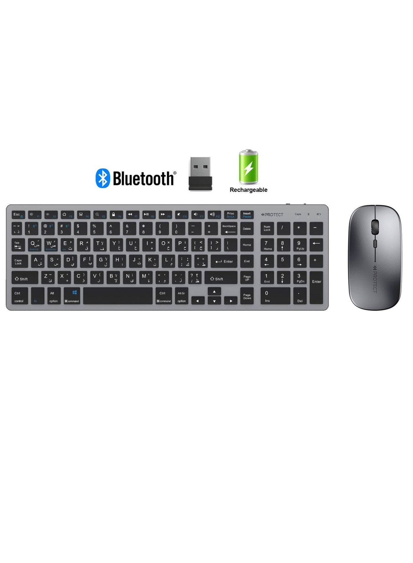 Rechargeable Wireless Bluetooth Keyboard and Mouse…