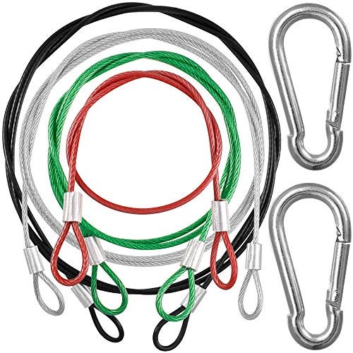 DanziX 4 Pack Safety Stainless Steel Tethers, Colorful…
