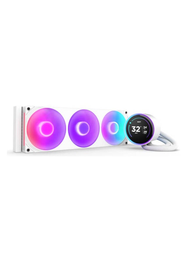 Compare Kraken Elite 420 RGB, 420mm AllinOne Liquid CPU Cooler with 2.36 Customizable LCD Display, RGB Fans, and CAM Software Integration, White | RLKR42EW2 at KSA Price
