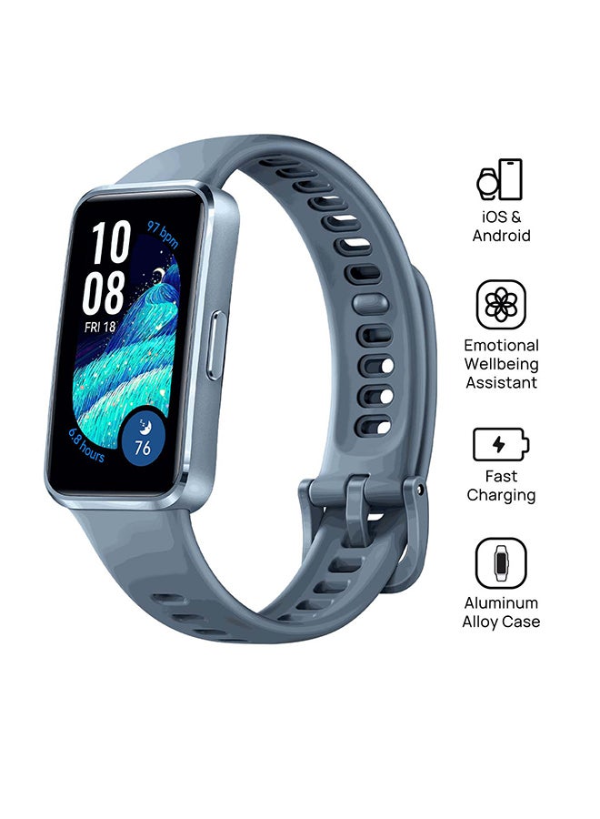 Compare Band 10 Smartwatch, Metallic Design, iOS Android, ProLevel Sleep Analysis, Fast Charging And Robust Battery Life, Sleek Aluminum Alloy Case Blue at KSA Price