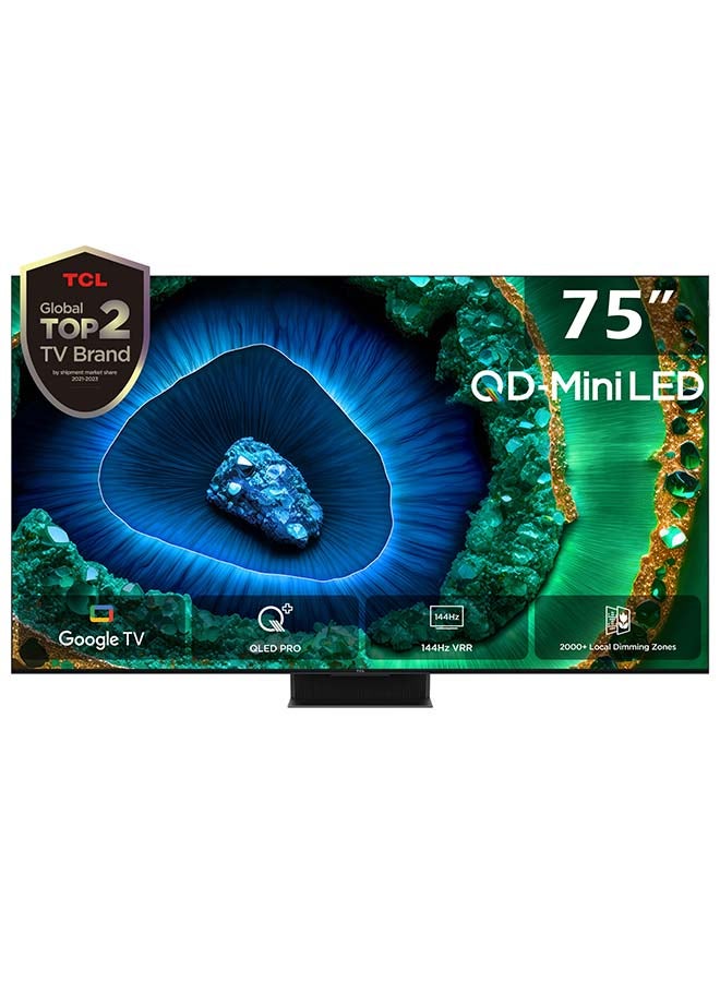 Compare Television 75 Inch Smart TV 4K QDMini LED HDR Google TV, 3500nits, ONKYO 2.2.2ch, 144Hz VRR+240Hz DLG, Imax Enhanced, Ultraslim Design  1 Year Warranty 2024 Model 75C855 Black 75C855 Black at KSA Price