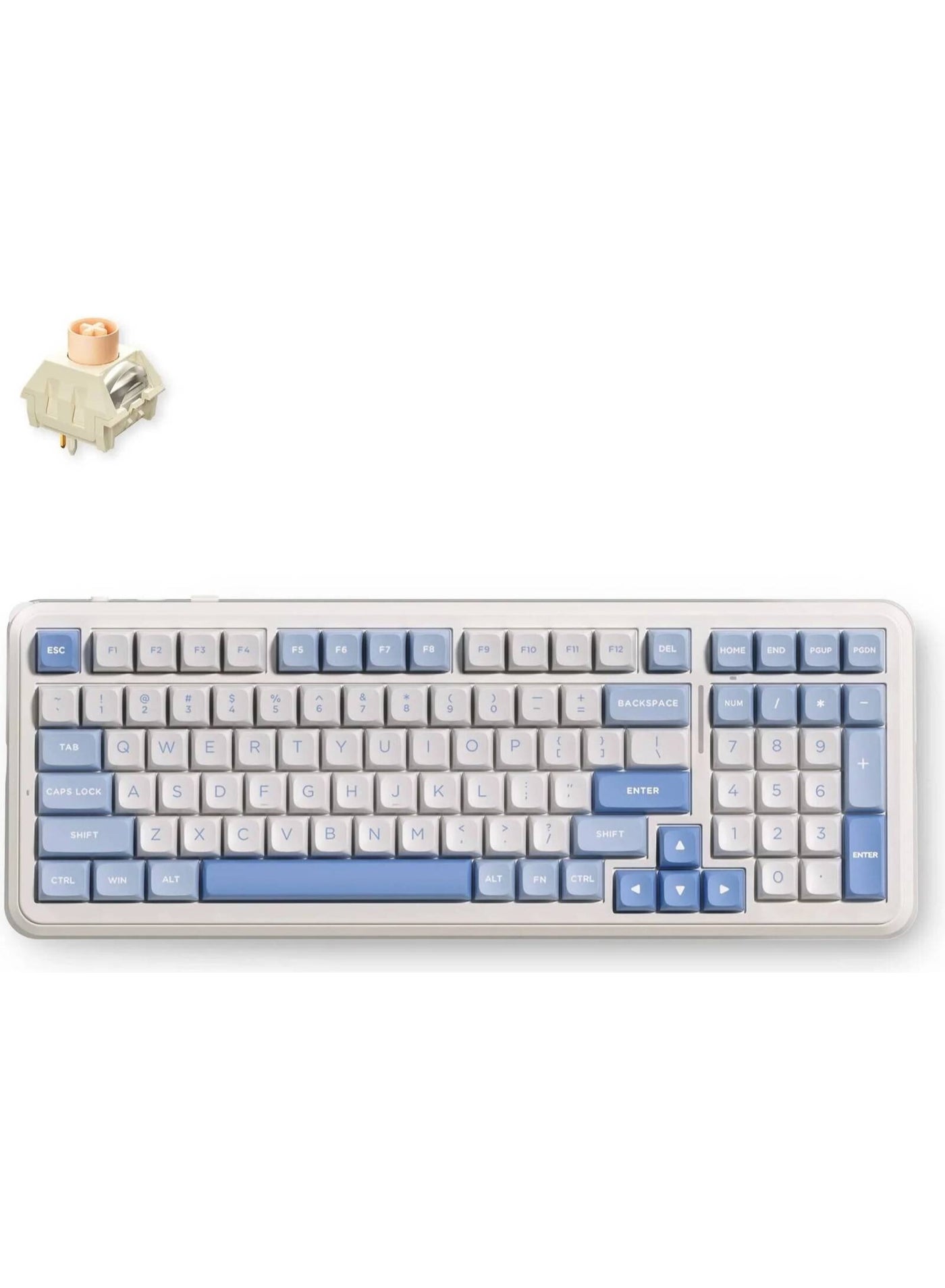 Compare K99 V3 98% Wireless Mechanical Gaming Keyboard, Icy Creamsicle Switch, TriMode BT 5.0USBC2.4GHz, Dual 8K Polling, 0.125ms UltraLow Latency, 10,000mAh Battery, HotSwappable Gasket Mount, RGB, Knob, NKey Rollover, M HUB, Sky Blue | HWK99V32 at KSA Price