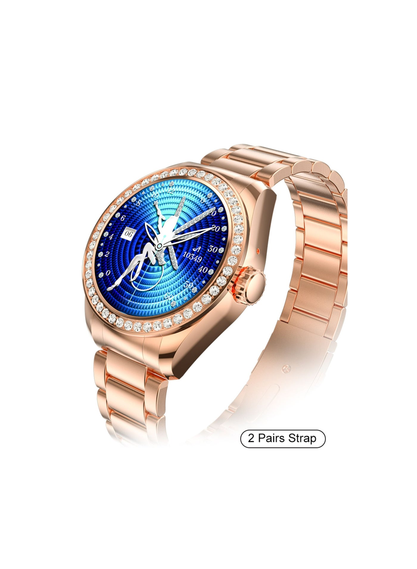 Compare Premium LOLA 1 Ladies Smart Watch Round Shape AMOLED Display and Wireless Charger_Gold at KSA Price