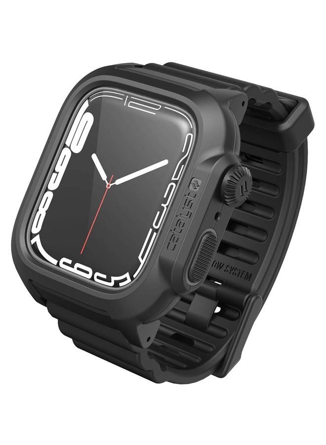 Compare Waterproof Case for Apple Watch Series 987 45mm  Silicone Band, Waterproof up to 330ft, Shockproof Against Shocks & Drops up to 6.6ft  Microfiber Cloth Included at KSA Price
