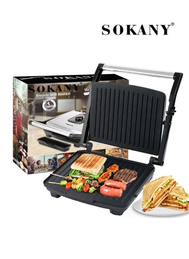 Compare Electric Grill & Panini Press,Grill Maker,NonStick Plates, Indicator Light, Cool Touch Handle, for Toasted Sandwiches, Kebabs, Steak, Meat, 2000W,KJ202 at KSA Price