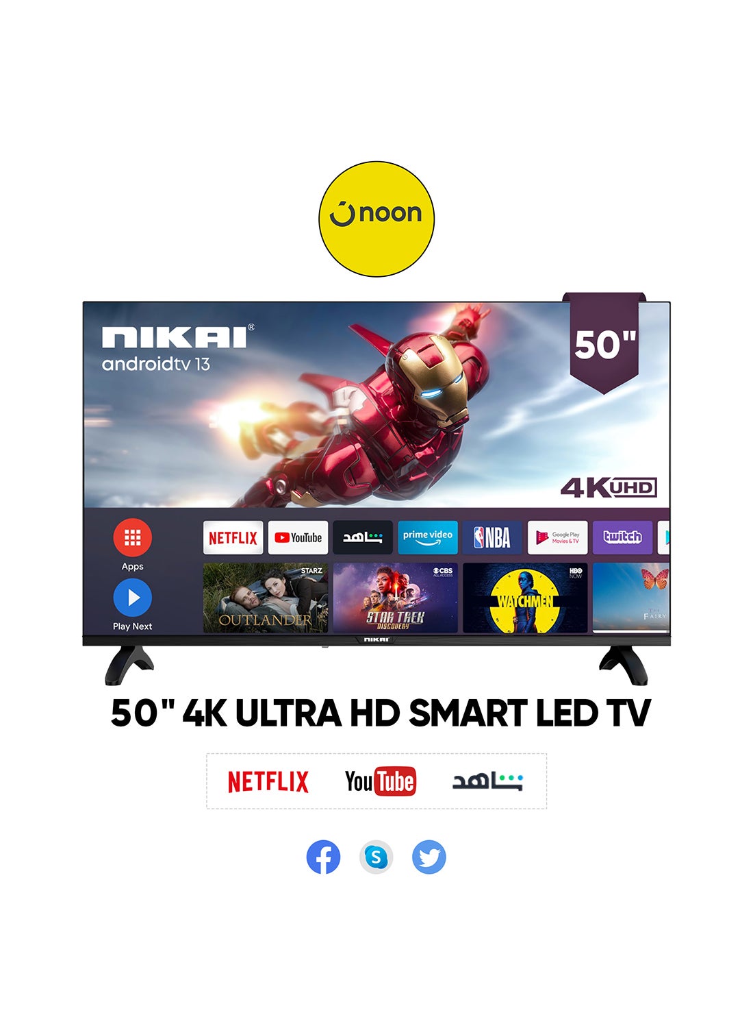 50 Inch 4K UHD Smart LED TV, Ultra…
