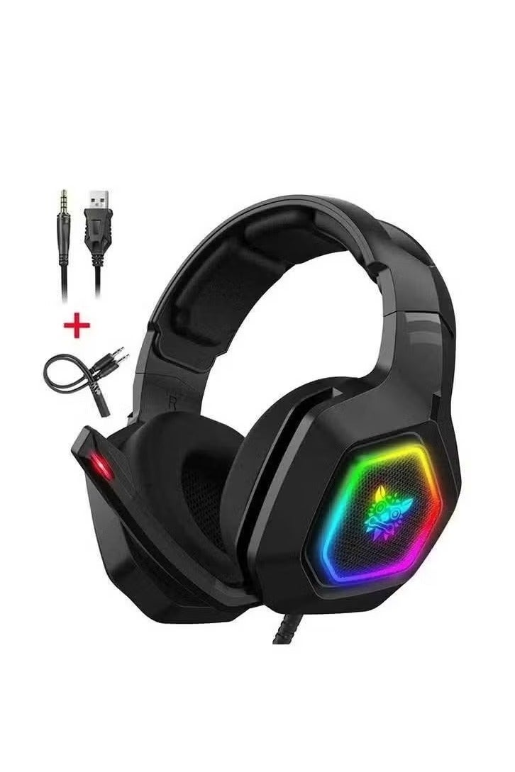 Compare K10 Gaming Headset with Surround Sound Pro Noise Canceling Gaming Headphones, HighPerformance Mic & RGB LED Light, Comfortable OverEar Design, Perfect for PC, Xbox, PlayStation, Mobile Gaming – Immersive Audio Experience at KSA Price