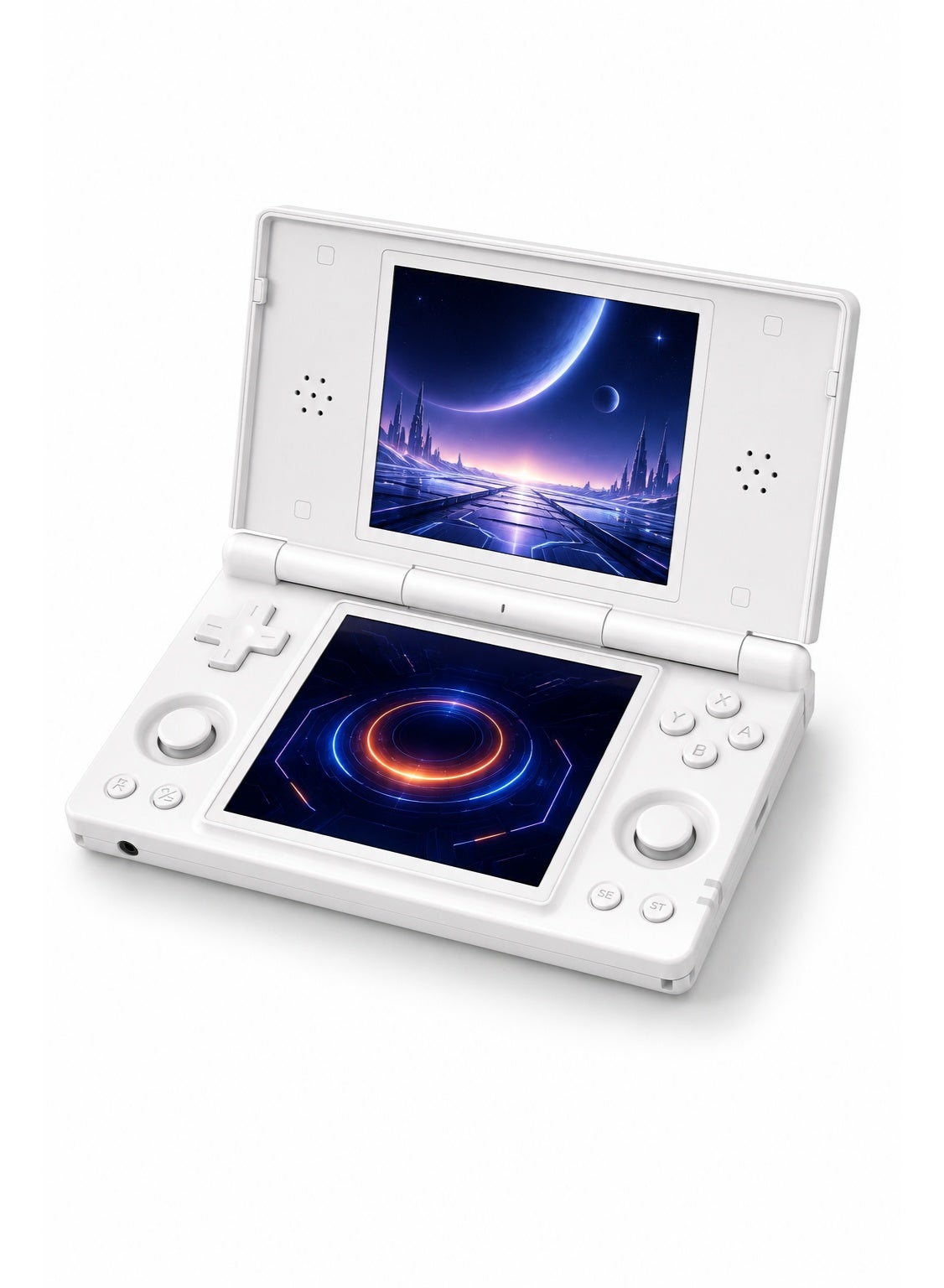 Compare ANBERNIC RG DS DualScreen Handheld Game Console, Android 14, Dual 4Inch IPS Touchscreens, RK3568, 3GB+32GB, 128GB TF Card, WiFi, Bluetooth, 4000mAh, Polar White at KSA Price