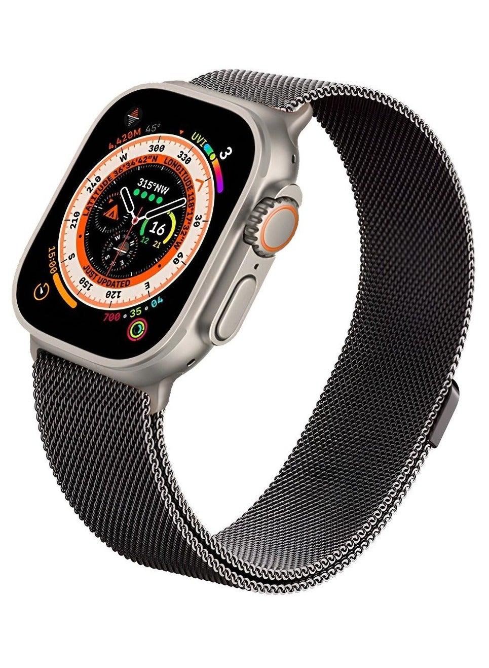 Compare Metal Fit Apple Watch Band for Apple Watch Ultra 321 49mm, Series 1110 46mm, 987 45mm, SE3SE2SE654 44mm, 321 42mm Milanese Band Strap  Graphite at KSA Price