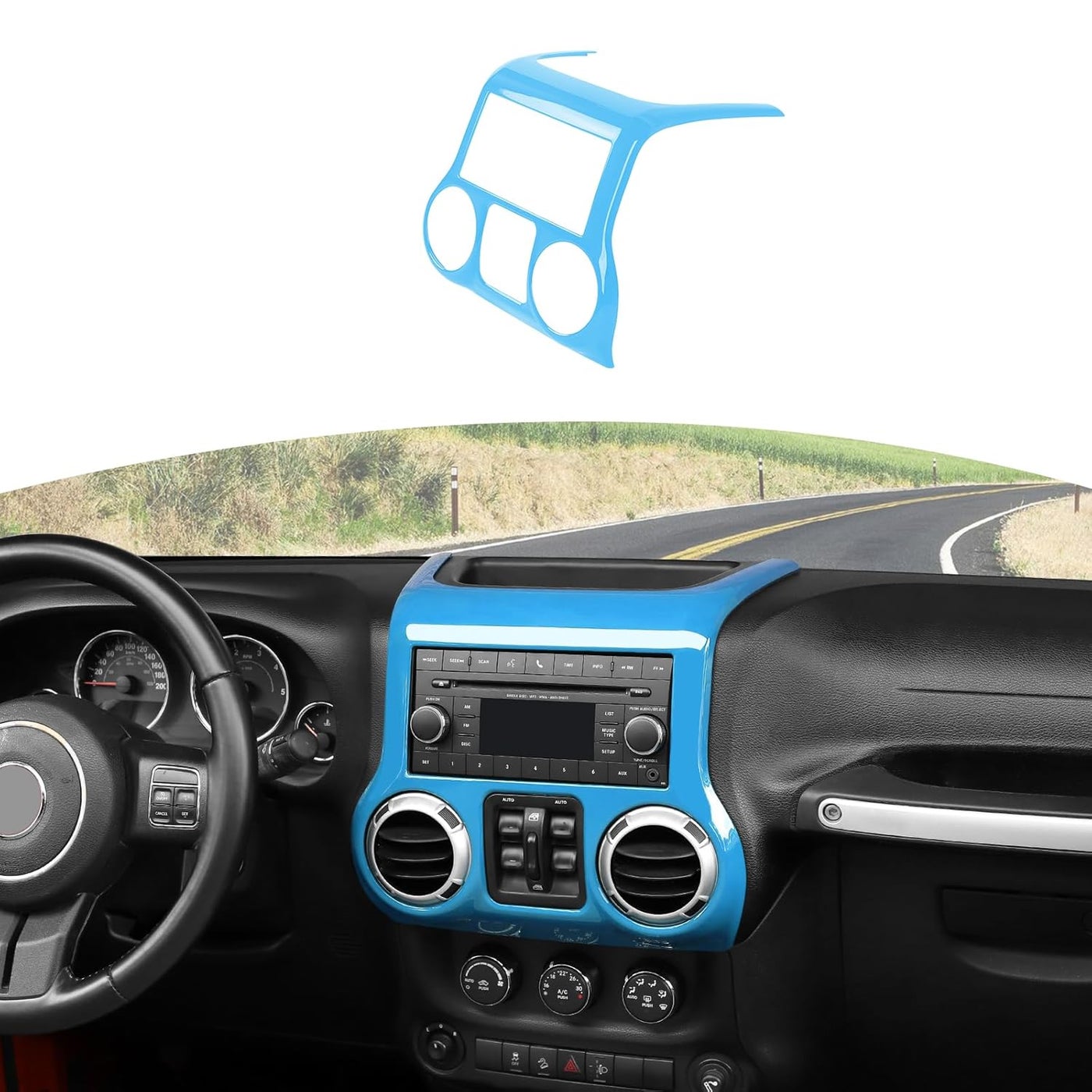 Compare RTTCZ Baby Blue Center Console Dashboard Cover Trim for Jeep Wrangler JK JKU 20112017 at KSA Price