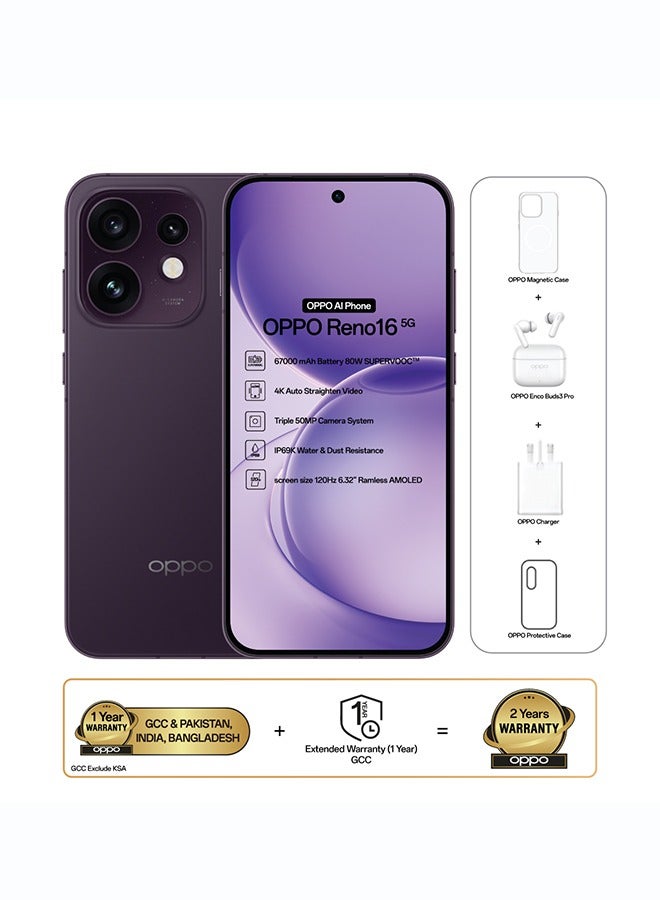 Reno16 AI Phone Dual SIM 5G Twilight Violet…