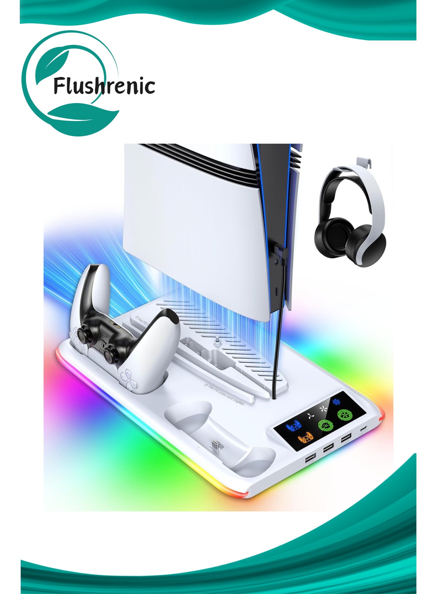 PS5 Stand and Cooling Statio,PS5/Slim/Pro Stand…
