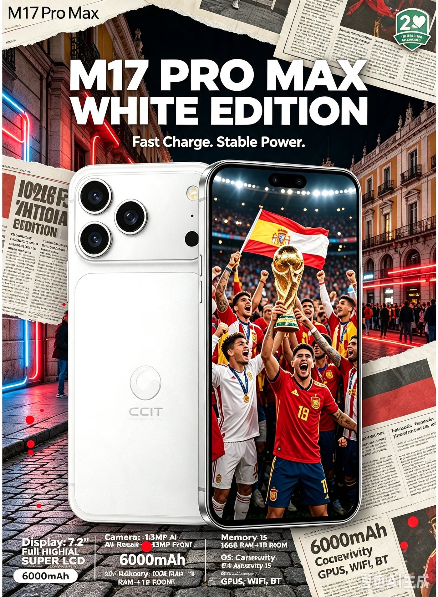 CCIT New M17 Pro Max Smartphone 7.2-inch…