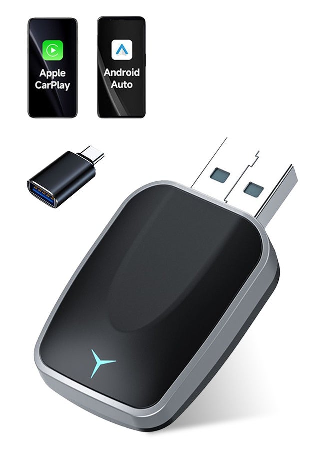Compare Wireless Carplay Adapter for iPhone and Android?Auto Plug and Play Convert Wired to Wireless Apple CarPlay Adapter?5.2 Buletooth and 5.8GHz No Delay and Stable Control With USBC and TypeC at KSA Price