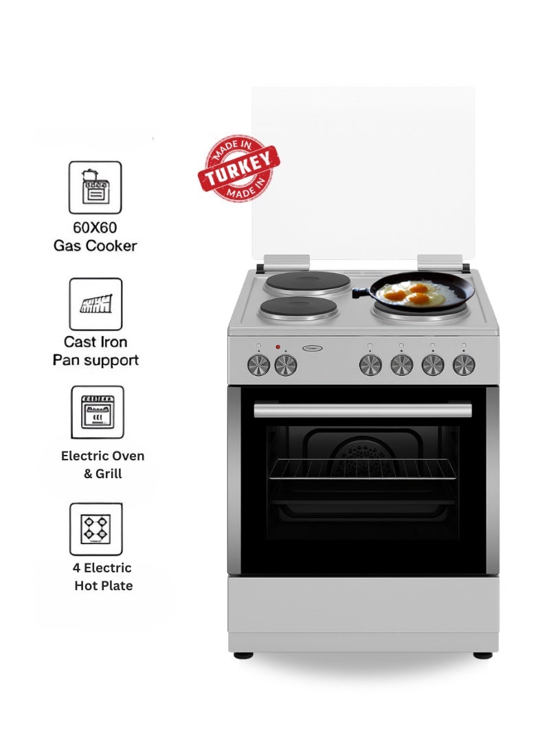 60x60 cm Stainless Steel Cooking Range | 4 Electric…