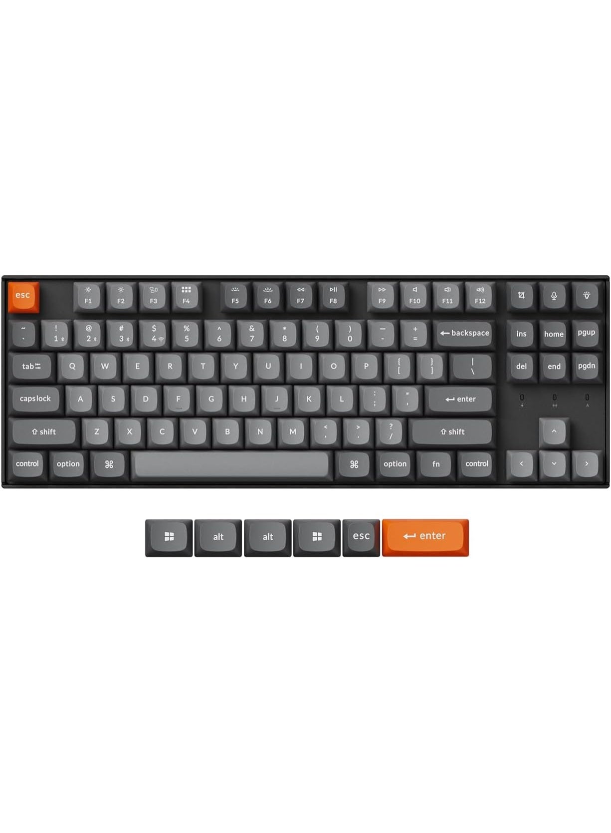 Compare Keychron K8 Max QMK Wireless Mechanical Keyboard – 87Key TKL 80% ISO, TriMode 2.4GHzBT 5.1Wired, HotSwappable Super Switches, RGB, ArabicEnglish PBT, 4000mAh Battery at KSA Price
