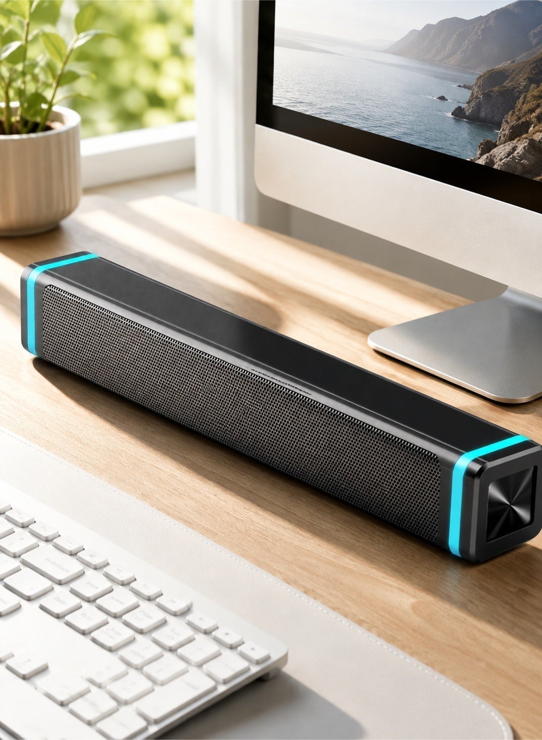 Upgraded USB Wired Soundbar Speaker with Ice…