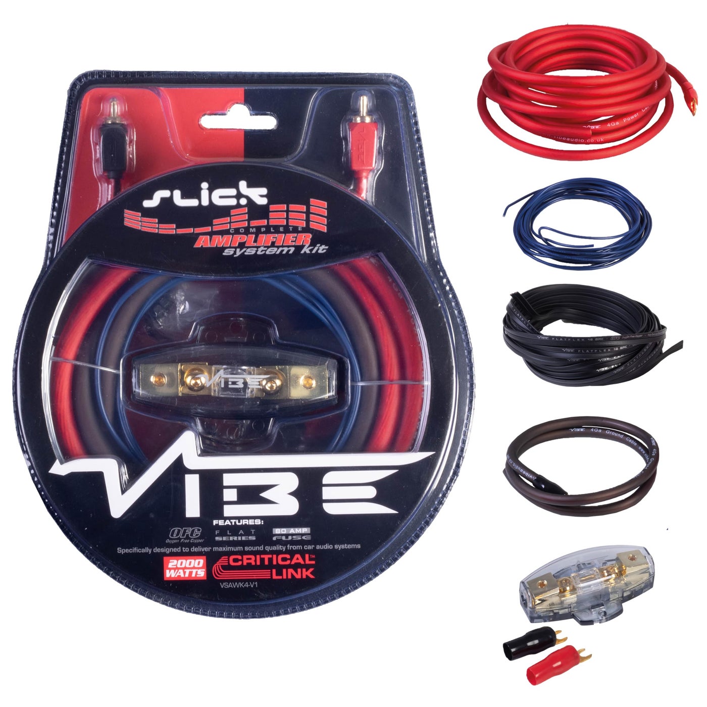 Compare VIBE Audio Slick 2000 W System Car Wiring Kit at KSA Price