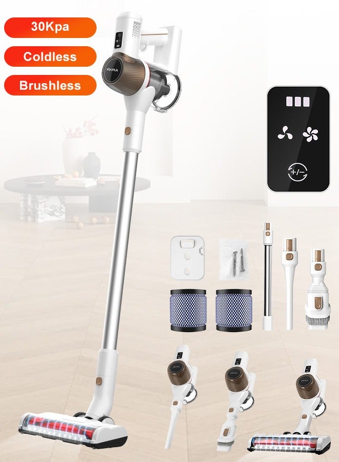 Compare Cordless Vacuum Cleaner – 30KPa 400W Powerful Suction Stick Vacuum with LED Touch Screen, 60 Mins Runtime, 7Stage HEPA, WallMount, Lightweight Handheld Vacuum for HomeCarOffice,Hard FloorCarpet?With Electric Rolling Brush at KSA Price