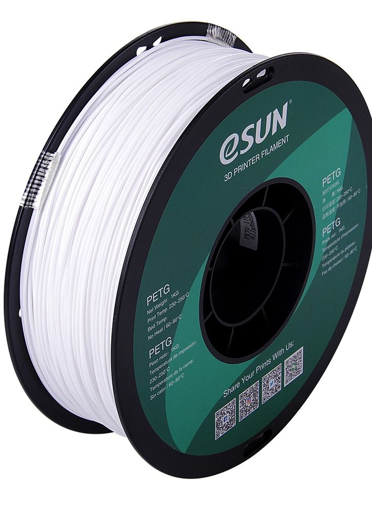 Compare Esun 3D Printer Filament PETG 1.75 mm Dimensional Accuracy + 0.05 mm 1 Kg 2.2 lbs Spool 3D Printing Material for 3D Printers  Solid White at KSA Price