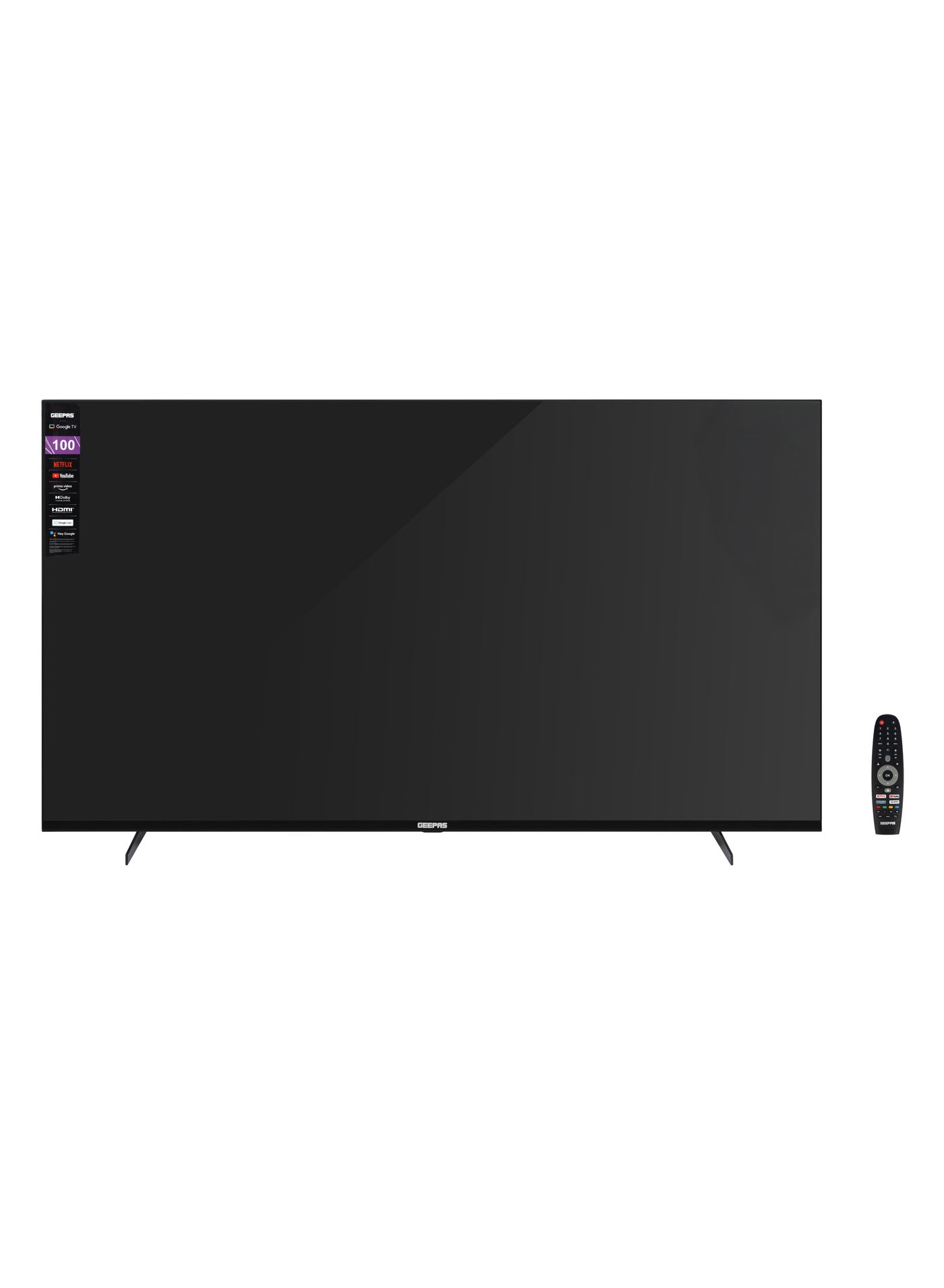 Compare 100 Ultra HD QLED TV with Remote Control | HDMI and USB Ports, Google TV, Dolby | Preinstalled Apps | GLED1007SGQLD Black at KSA Price