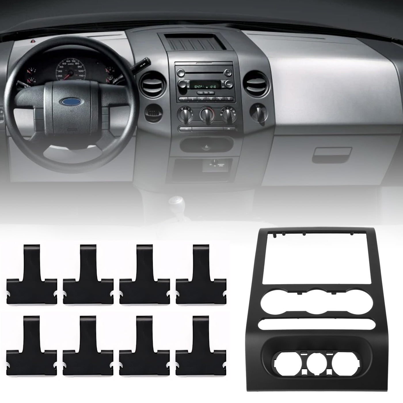 Compare OKPARZ Compatible for Dash Radio Bezel Center Trim Panel 2004 2005 2006 2007 2008 Ford F150 F150 4L3Z1504302AAA at KSA Price