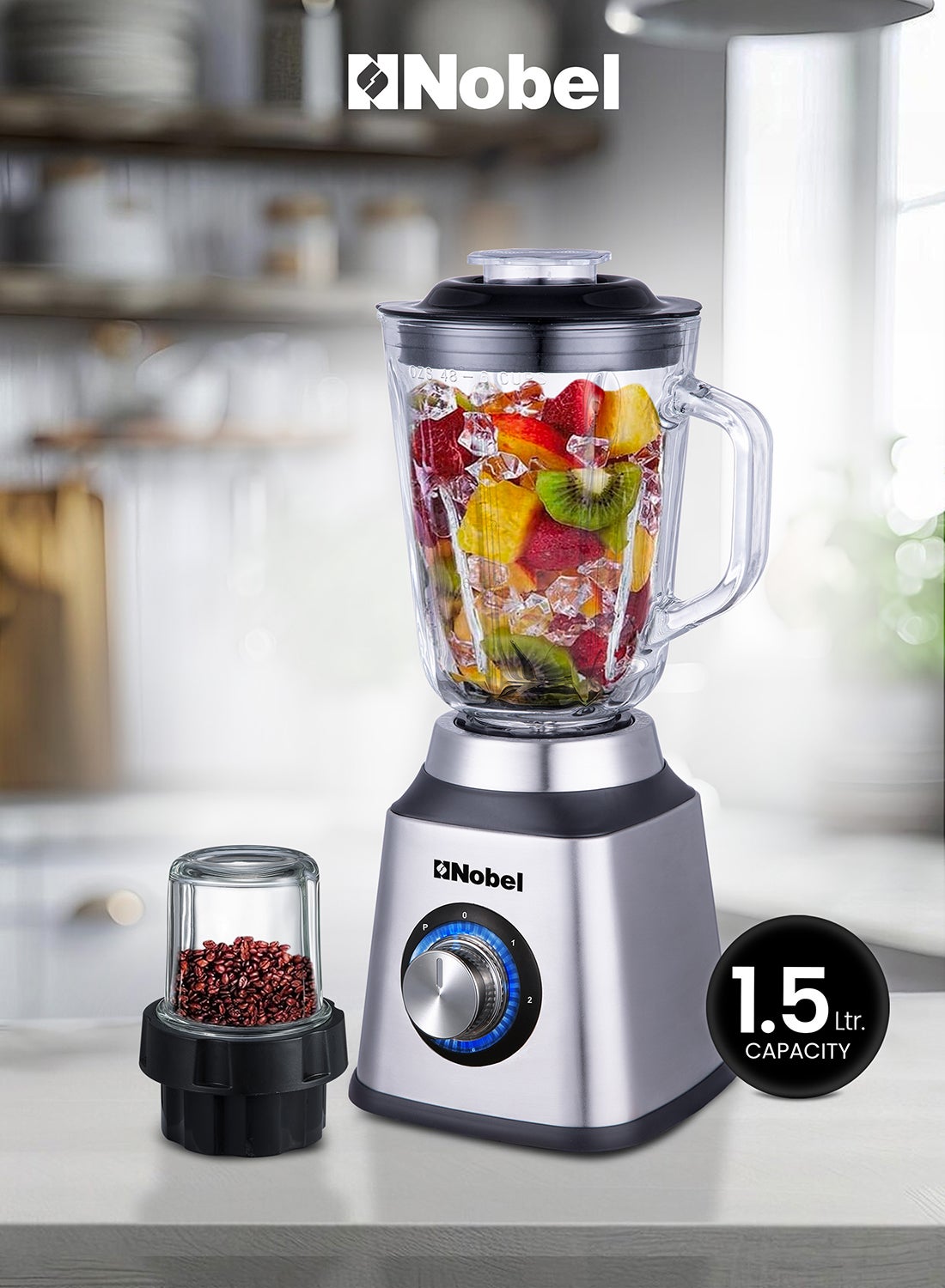2 in 1 Blender & Grinder, Stainless Steel…