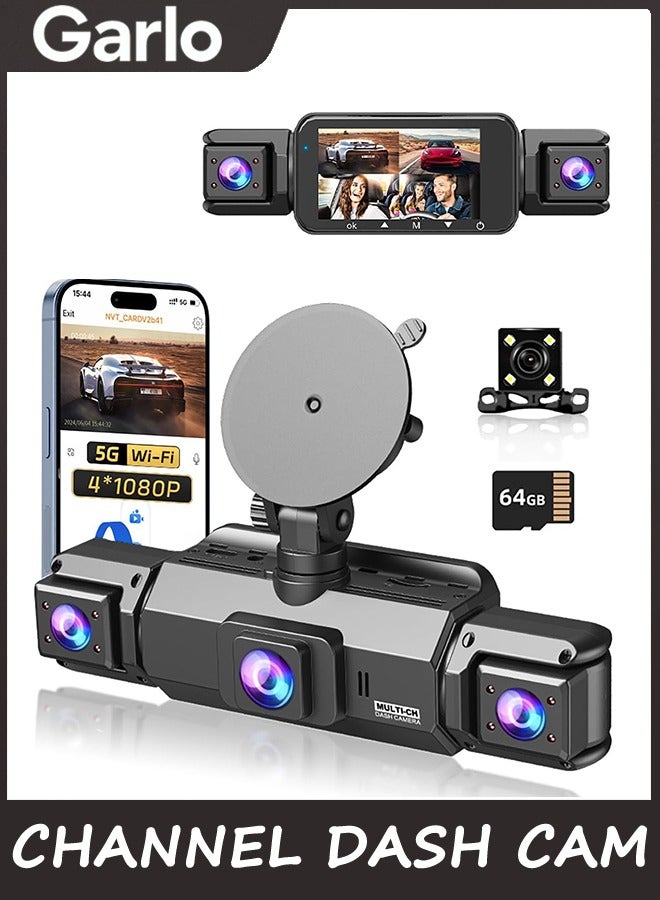 360 View 4 Channel Dash Cam Front and…