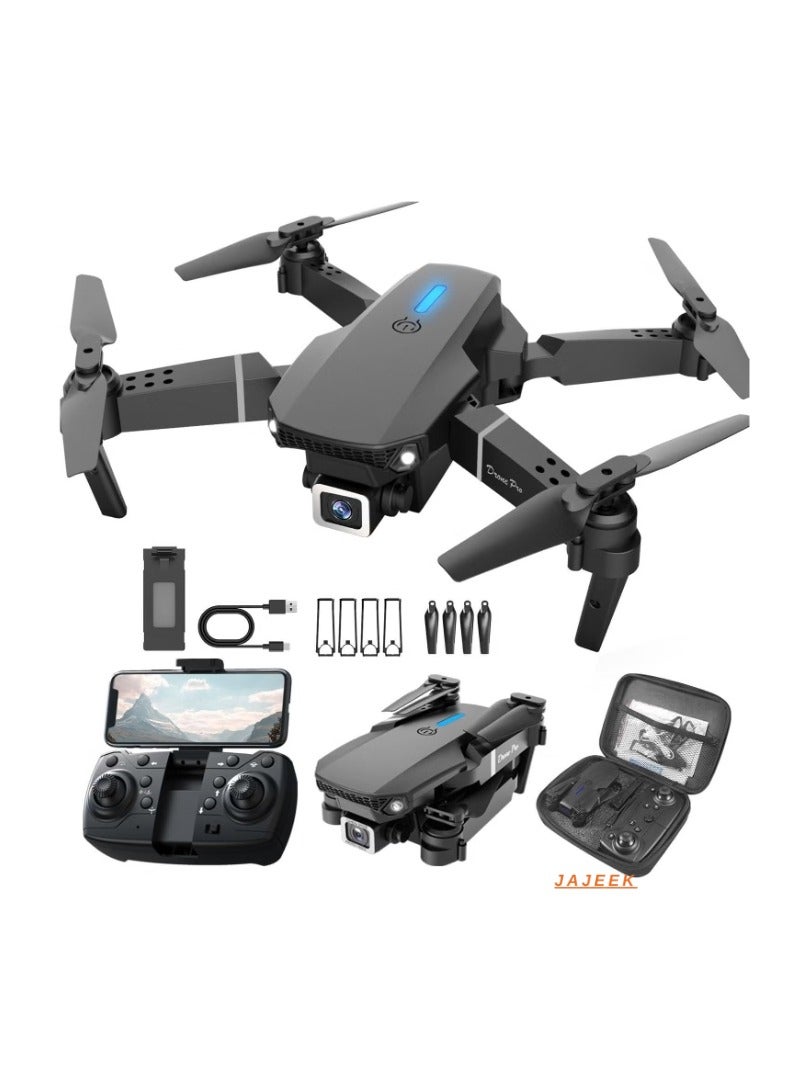 Compare E88 4K HD Drone with Single Camera – Foldable Aerial Drone for Beginners, 2.4GHz RealTime Transmission, 360° Roll, Long Battery Life, Headless Mode, Trajectory Flight & One Key Return at KSA Price