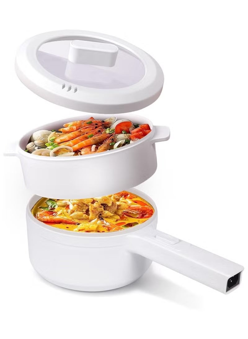 Compare Multifunctional Electric Hot Pot with Steamer – 2L NonStick Pan, 700W Cooking Pot with Temperature Control, Dual Power Adjustment, Automatic PowerOff for Easy & Healthy Cooking at KSA Price
