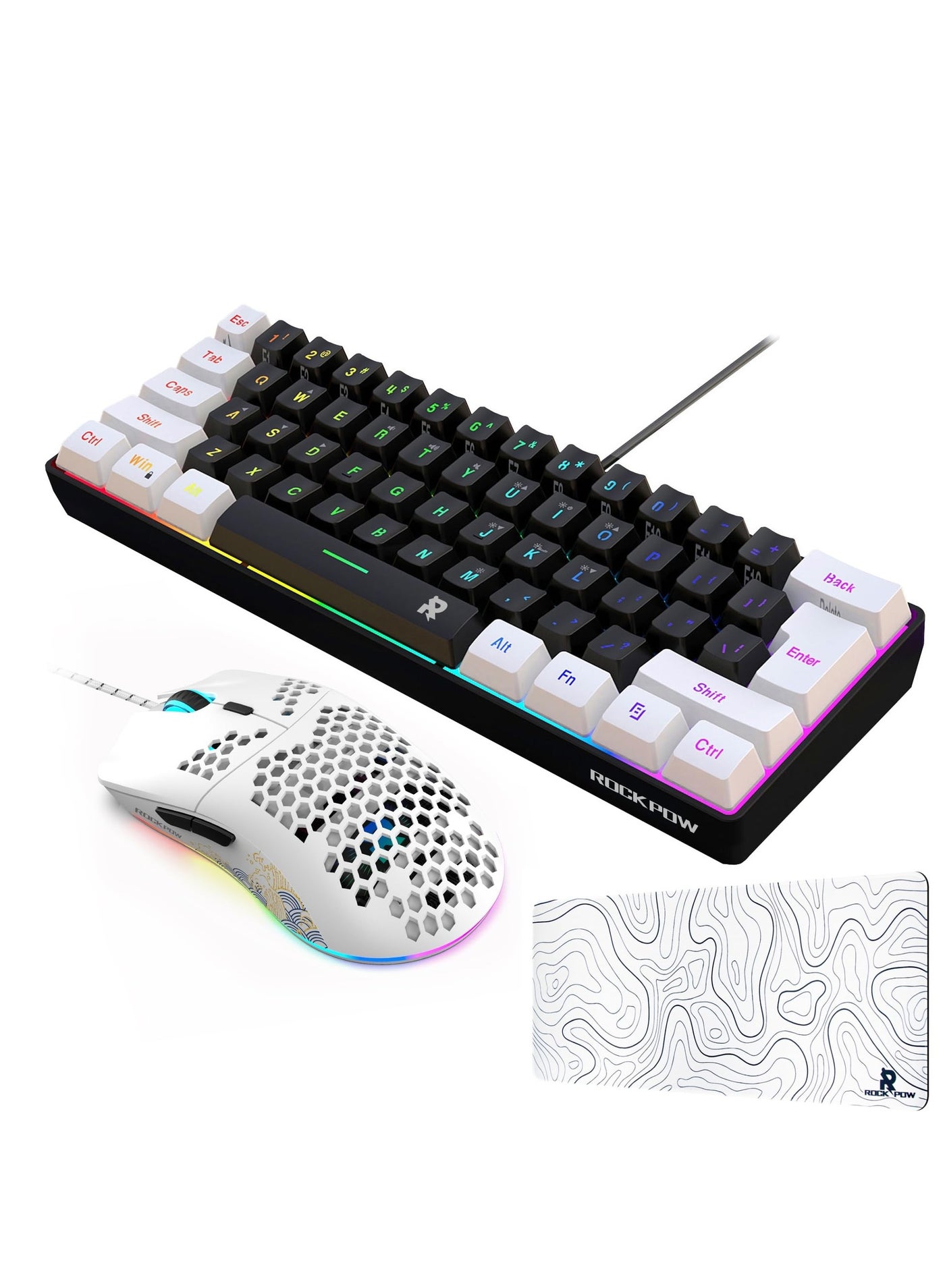 Gaming Combo 3in1 60% Wired Gaming Keyboard RGB…