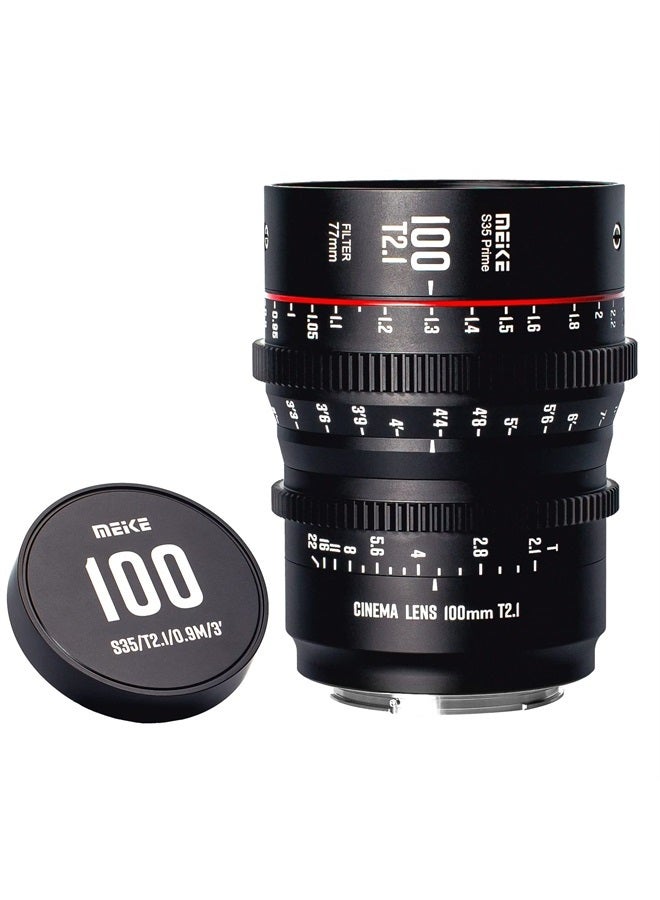 Compare 100mm T2.1 Super 35 Prime Manual Focus Cinema Lens for EFMount Cine Camera Compatible with C200 C300 II, RED Komodo, BMPCC 6K, Z CAM E2S6 BMPCC6K Pro at KSA Price