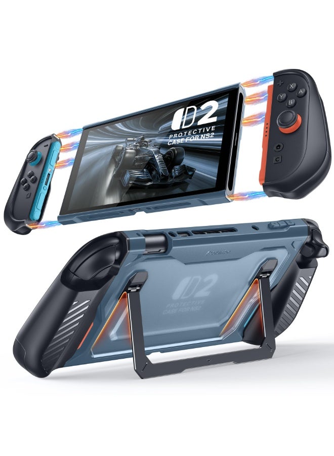 Compare Magnetic Split Case for Nintendo Switch 2 with Kickstand, Blue | FullBody Cover with Aluminum Stand, Detachable JoyCon Covers, MilitaryGrade Drop Protection, AntiSlip Grip at KSA Price