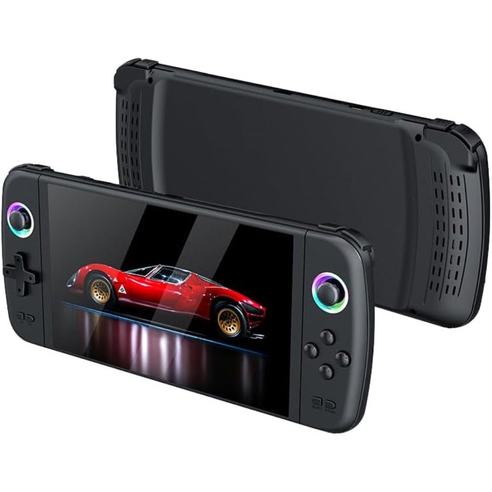 Compare Portable gaming console for retro gaming enthusiasts, ABS plastic body in black color, featuring 7inch HD display, 64GB storage, Linux OS, 20, 000 builtin games, RK3566 processor, and HDMI output at KSA Price