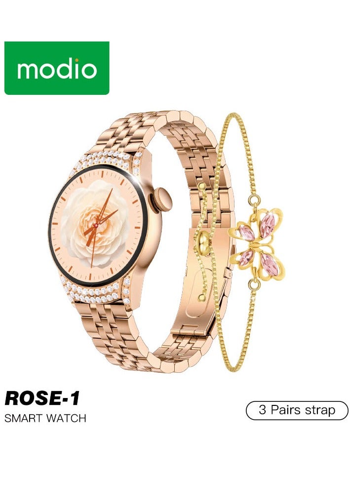 Modio Rose 1 Ladies Smart Watch With 3 Pair…