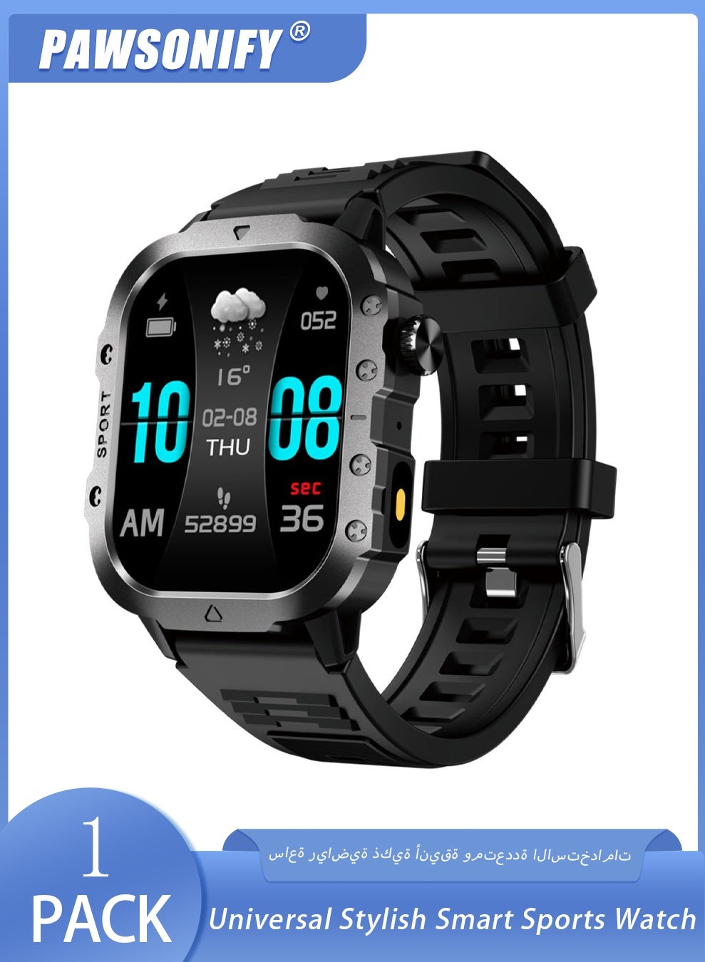 Compare Universal Stylish Smart Sports Watch, 2.01inch Touch Screen, Waterproof, Can AnswerMake Calls, Support Arabic, Compatible with iPhone Android Phones, Fitness Tracker Heart Rate Monitor Watch Pro（black） at KSA Price