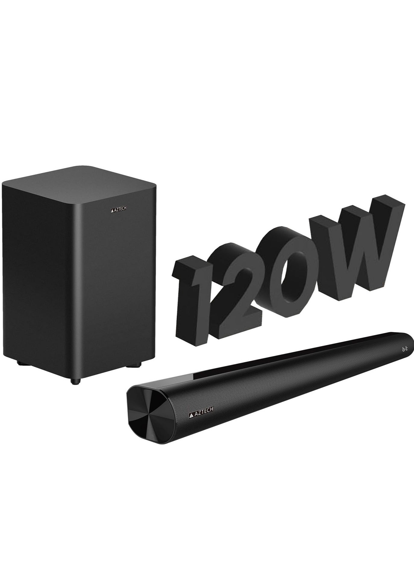 2.1CH Soundbar with Wired Subwoofer 120W Bluetooth…