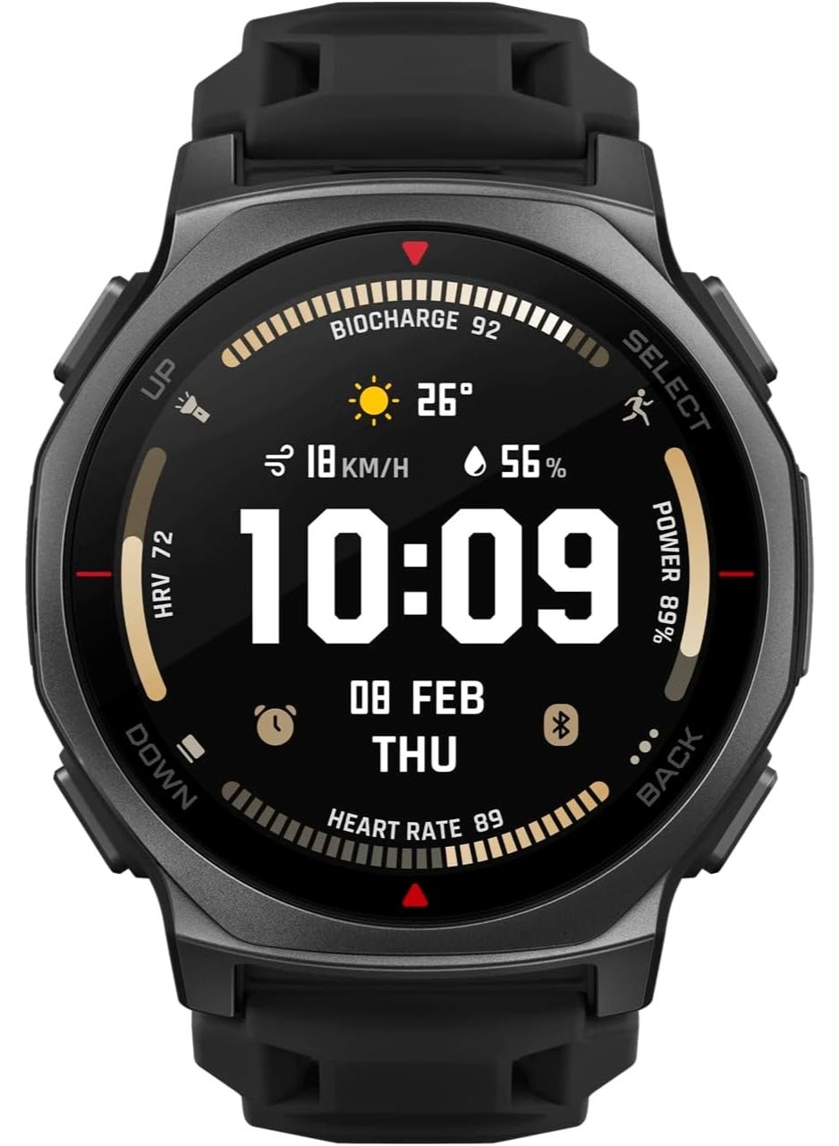 Compare 800 mAh Amazfit TRex 3 Pro Outdoor Smartwatch 44mm Sapphire AMOLED Display, Builtin Torch, Titanium Bezel, DualBand GPS, Offline Maps, Up to 17 Days Runtime, 10 ATM, 180+ Sports Modes Tactical Black Tactical Black at KSA Price