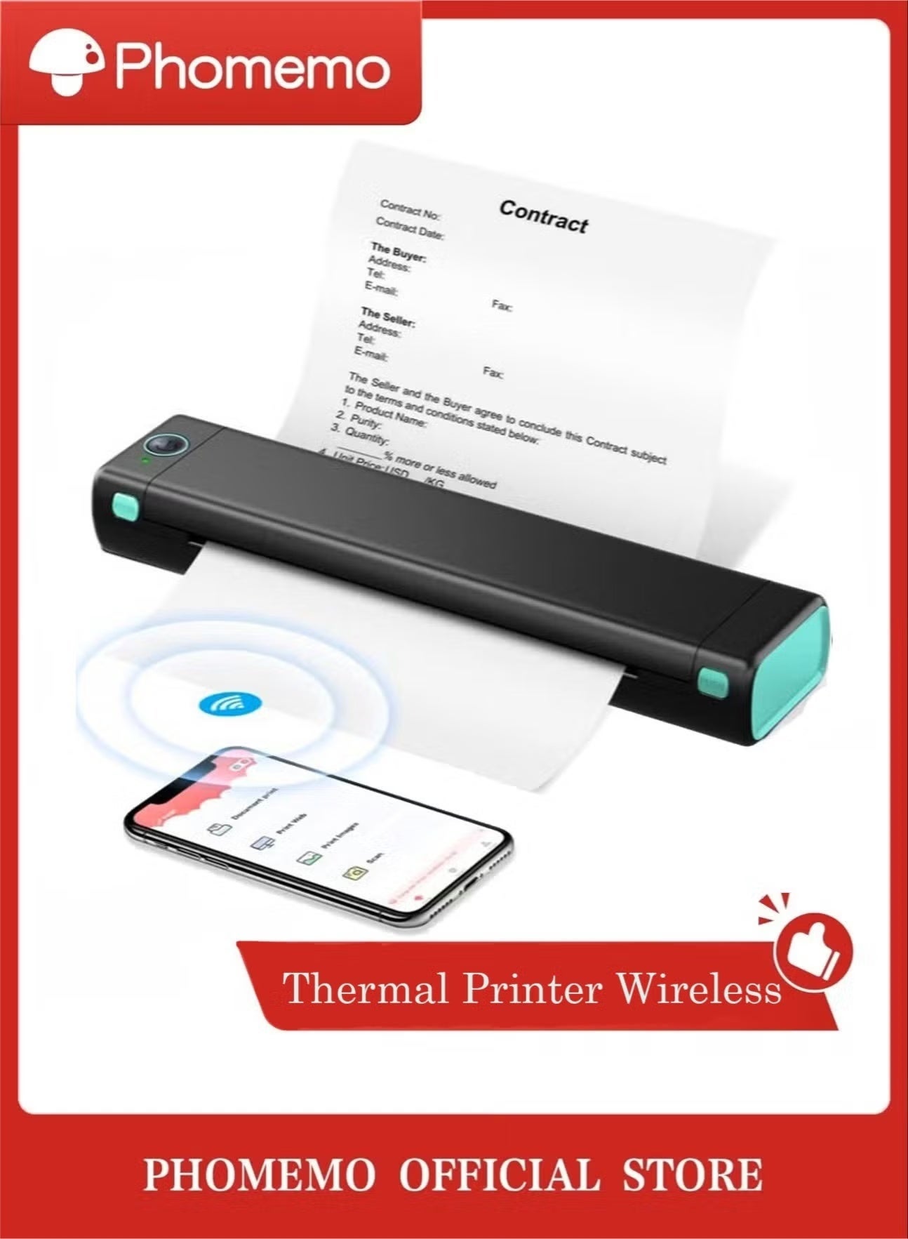 Compare M08F A4 Portable Thermal Printer, Supports 8.26x11.69 A4 Thermal Paper, Wireless Mobile Travel Printers for Car & Office, Bluetooth Printer Compatible with Phone & Laptop. at KSA Price